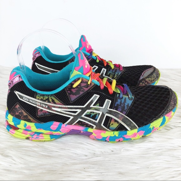 asics multicolor running shoes
